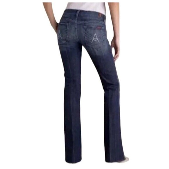 7 for all Mankind Boot Jeans  Women's Size 26  Lowrise 'A' Pocket w Rhinestones - Picture 15 of 15